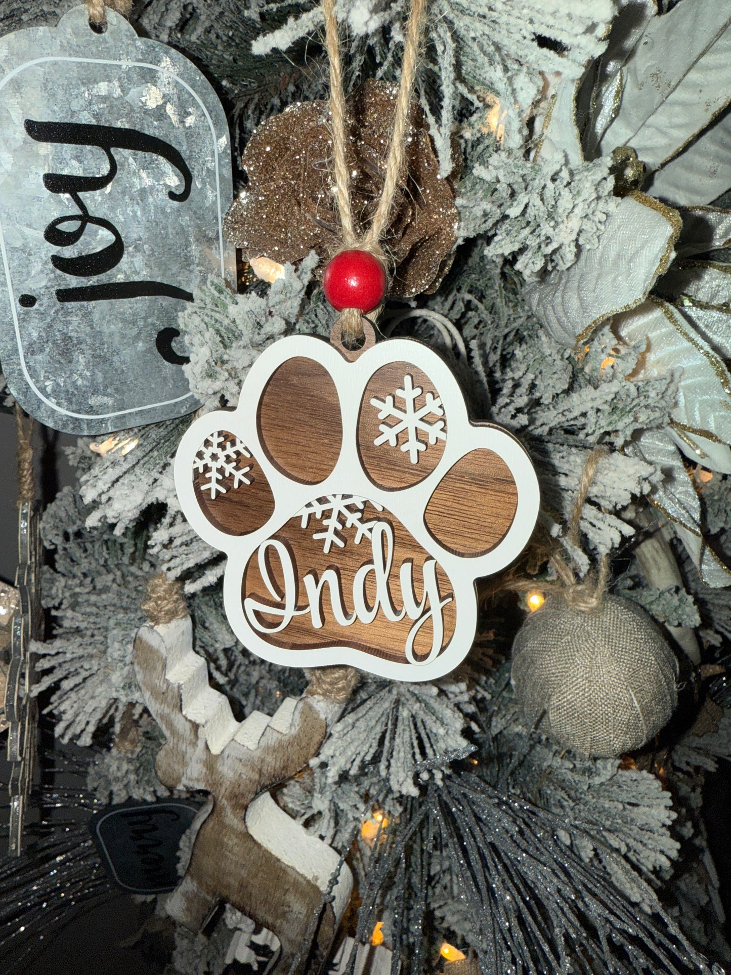 Paw Print Ornament W/ Name