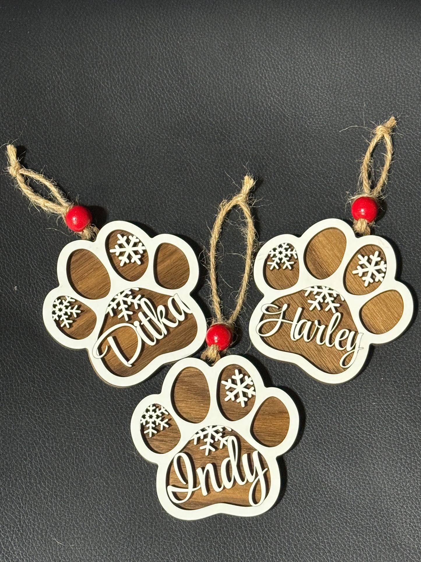 Paw Print Ornament W/ Name