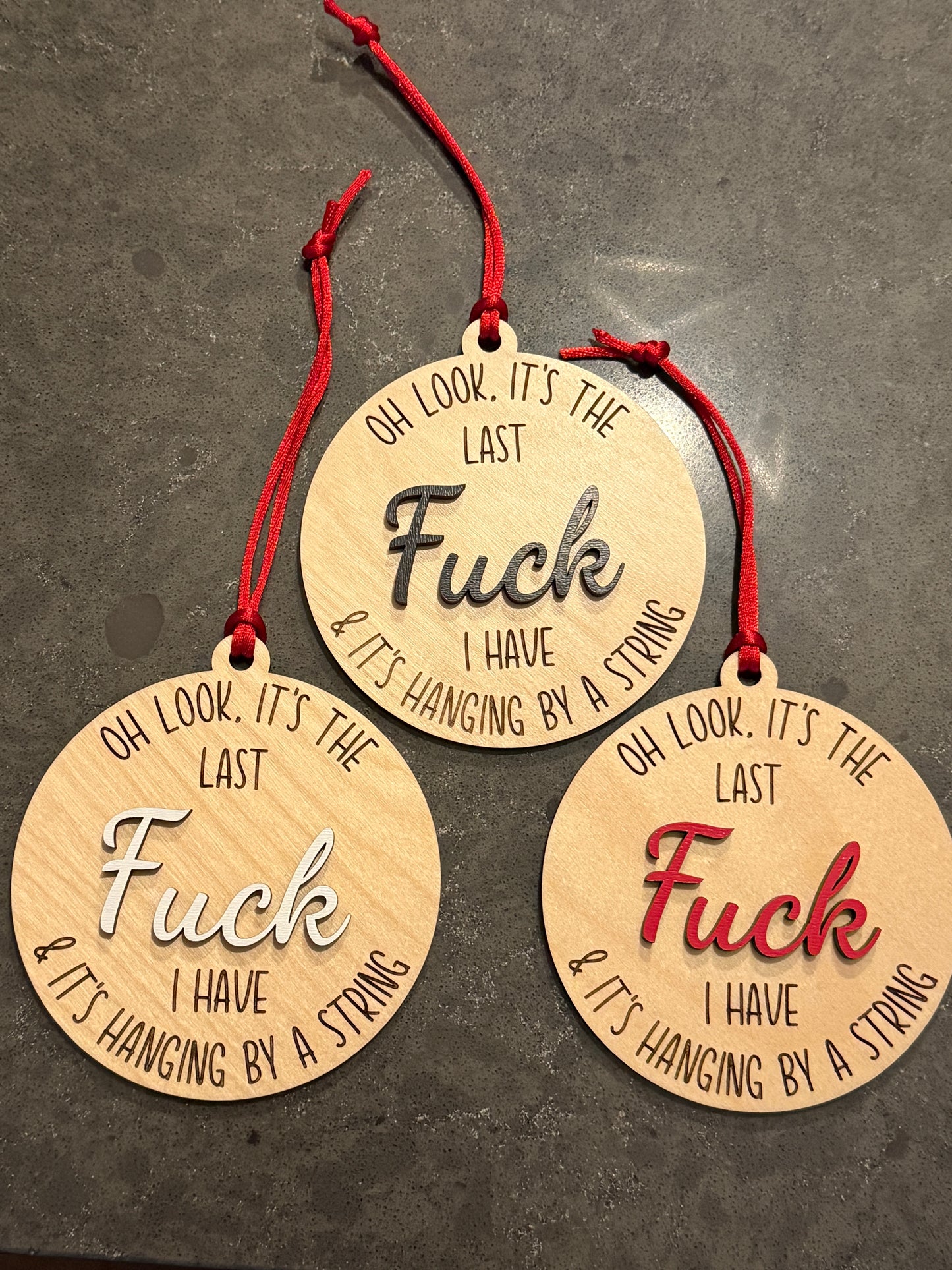 Wooden Last Fuck Ornament