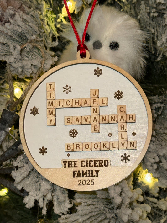 4" Crossword Ornament personalized
