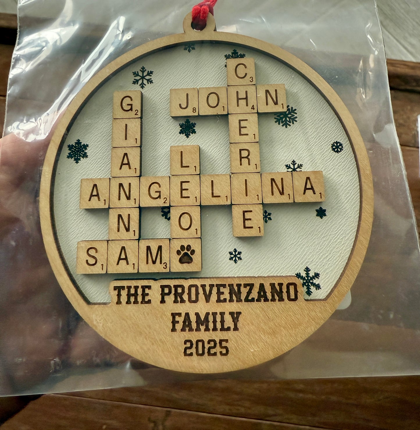 4" Crossword Ornament personalized