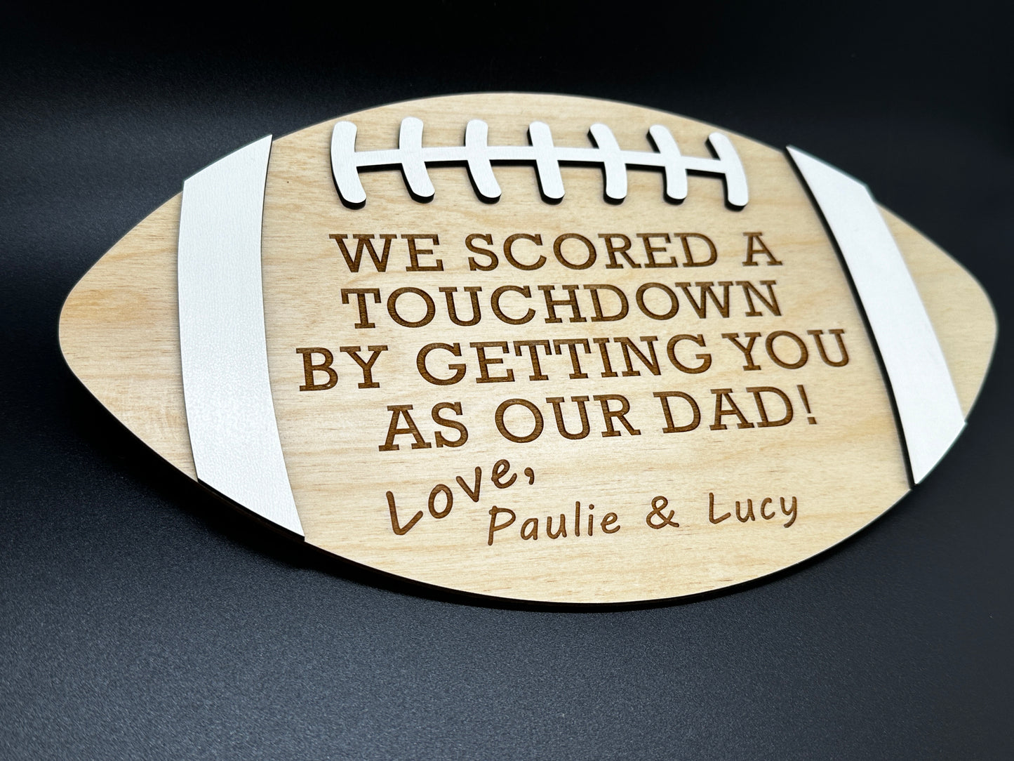 Wood Football for DAD